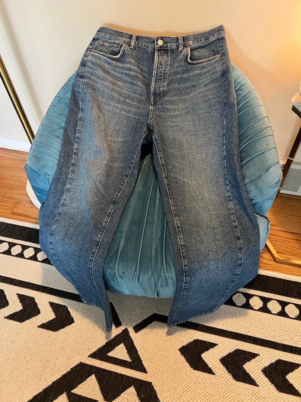 Madewell Pieced Barrel-Leg Jeans Medium Wash Size 29